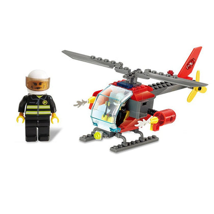 ABS Firefighter Helicopter Building Block DIY Model for Kids 89pcs