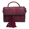 Guapabien Old Classical Style PU Leather Fringe Convertible Bag for Women