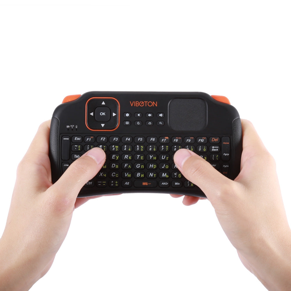 Viboton S1 English Russian All-in-One 2.4G Wireless Keyboard Air Mouse Remote Controller with Touchpad for Computer Projector TV Box Tablet etc.