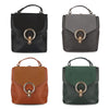 Guapabien Fashionable Loop Lock Backpack Frosted Flap Handbag Women Tote Bag