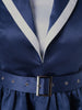 Shawl Collar Cap Sleeve Swing Dress