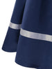 Shawl Collar Cap Sleeve Swing Dress