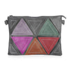 Guapabien Mixed Color Triangle Patchwork Clutch Bags Women Shoulder Bag