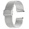 22mm Men Women Stainless Steel Mesh Watch Strap Folding Clasp with Safety Bracelet