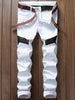 Zip Fly Straight Leg Biker Jeans