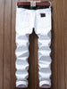 Zip Fly Straight Leg Biker Jeans