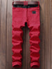 Zip Fly Straight Leg Biker Jeans