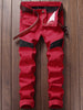 Zip Fly Straight Leg Biker Jeans