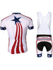Eagle Print Short Sleeve Jacket + Spliced Bibshort Jerseys Twinset For Men