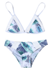 Palm Print Mesh Inert Bikini
