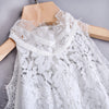 Sexy Stand Collar Lace Spliced Crochet Women Dress