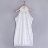 Sexy Stand Collar Lace Spliced Crochet Women Dress