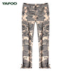 TAPOO Military Pattern Print Adjustable Leg Hem Male Straight Pants