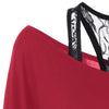 Skew Collar Lace Trim T-Shirt