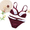 Sexy Color Blocking Wire Swimsuit Women Bikini