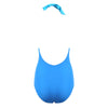 Sexy Halter Tie Plunge Neck Color Blocking Women Swimsuit