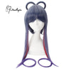 Piaoliujia Long Full Bangs Mixed Colors Gradient Blue Purple Cosplay Wigs for VOCALOID3 Luo Tianyi Figure