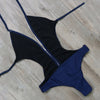 Sexy Crochet Trim Strappy Conjoined Women Swimwear