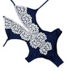 Sexy Crochet Trim Strappy Conjoined Women Swimwear