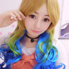 Harajuku Cosplay Mixed Colors Long Wavy Synthetic Wig with Bangs Wreath for Women