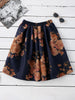 Floral Knee Length A-Line Skirt