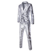 Fashionable Shinny Blazer + Pants Twinset Suits For Men