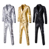 Fashionable Shinny Blazer + Pants Twinset Suits For Men