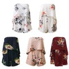 Off The Shoulder Flounce Chiffon Floral Print Women Jumpsuit