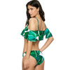 Ruffles Palm Tree Leaf Print Bikini