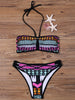 Geometric Halter Padded Bikini Set
