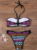 Geometric Halter Padded Bikini Set