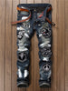 Applique Embroidered Ripped Jeans
