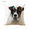 T.T.STYLE Dog Printed Cotton Linen Pillow Case Cushion Cover