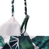 Palm Leaf Print Strappy Bikini