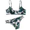 Palm Leaf Print Strappy Bikini