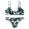Palm Leaf Print Strappy Bikini