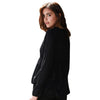 Sexy Plunging Neck Long Sleeve Ruffled Slimming Solid Color T-Shirt for Women