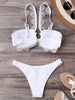 Lace Trim Wedding Bride Bikini Set