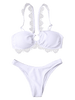 Lace Trim Wedding Bride Bikini Set