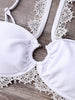 Lace Trim Wedding Bride Bikini Set