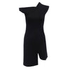 Brief One Shoulder Irregular Asymmetric Hem Women Dress