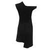 Brief One Shoulder Irregular Asymmetric Hem Women Dress