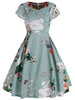 Floral Fit and Flare Plus Size Dress