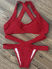 Banded Two Tone Bikini Set