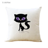 T.T.STYLE Black Kitten Cotton Linen Pillow Case Cushion Cover