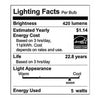 Lightme 4Pcs 5W 110-240V 420Lm E27 G45 6000K LED Bulbs