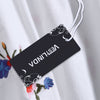 Flower Embroidered Off Shoulder Smocked Top