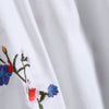 Flower Embroidered Off Shoulder Smocked Top