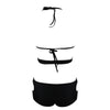 Women Sexy Solid Polyester Criss Cross Bikini Set