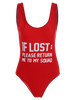 If Lost Letter Unlined One Piece Swimsuit